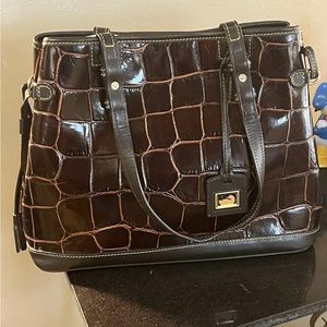 Dooney and Burke Croc Embossed Shoulder Bag
